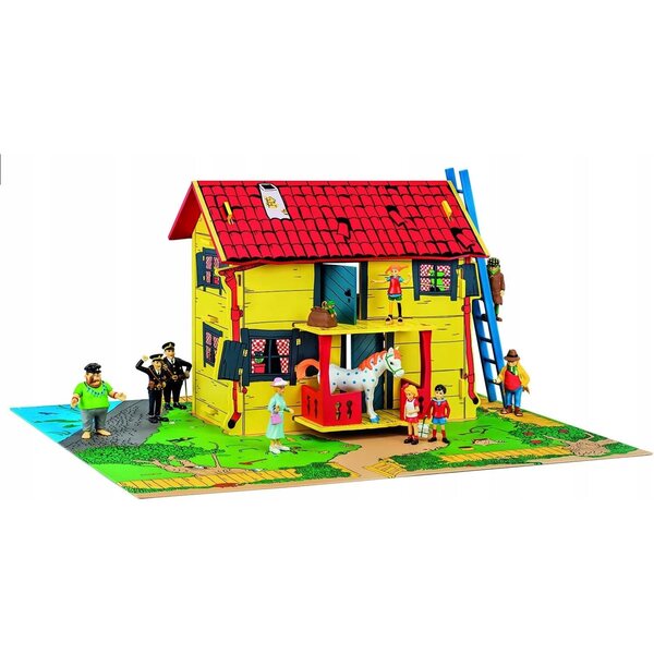 Casa in legno a due piani di Pippi Langstrump per il gioco delle bambole - incompleta