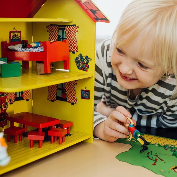 Casa in legno a due piani di Pippi Langstrump per il gioco delle bambole - incompleta