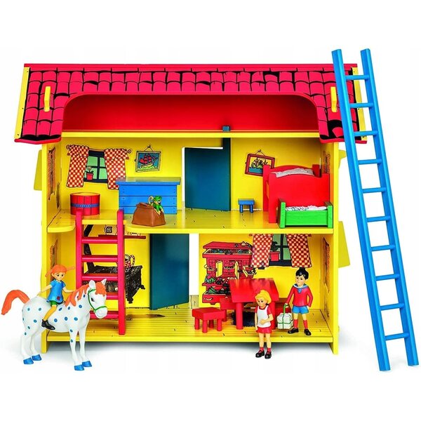 Casa in legno a due piani di Pippi Langstrump per il gioco delle bambole - incompleta