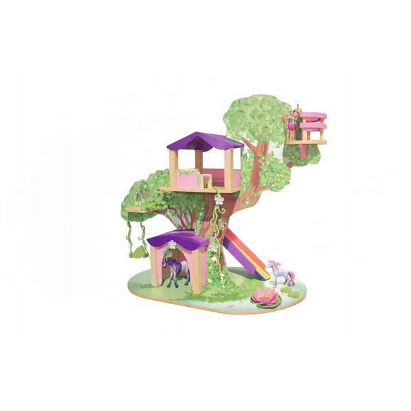 Playtive albero fiabesco con casetta, scivolo e altalena in legno per bambini