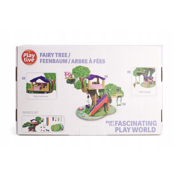 Playtive albero fiabesco con casetta, scivolo e altalena in legno per bambini