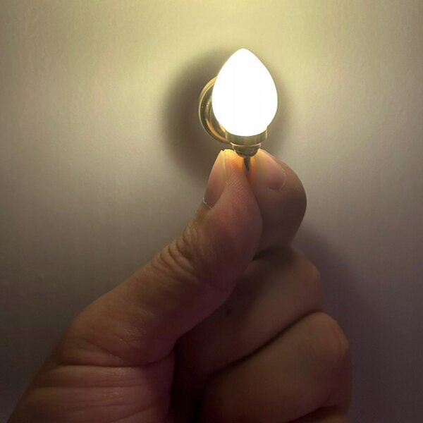 Mini lampada LED da parete per casa delle bambole in metallo scala 1:12