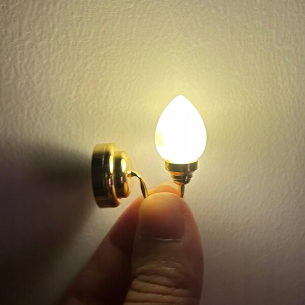 Mini lampada LED da parete per casa delle bambole in metallo scala 1:12