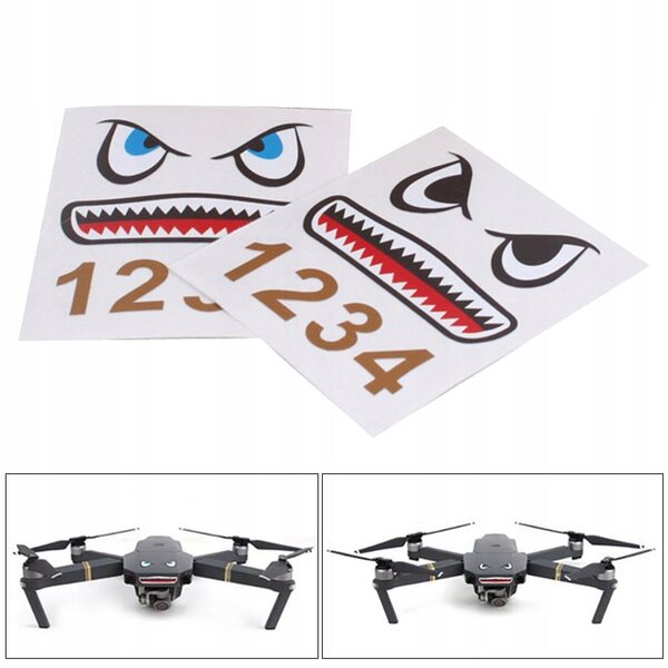 Lot de 2 stickers décoratifs pour drones DJI Mini 2 et Air 2S, effet 3D résistant