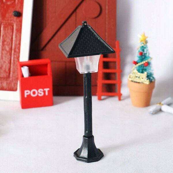 Lot de 2 mini lampadaires pour maisons de poupées à l'échelle 1:12 avec lumière bicolore