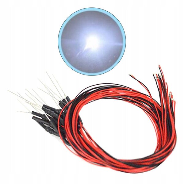 Комплект от 20 предварително окабелени 12V LED лампи за миниатюри и моделиране на кукли