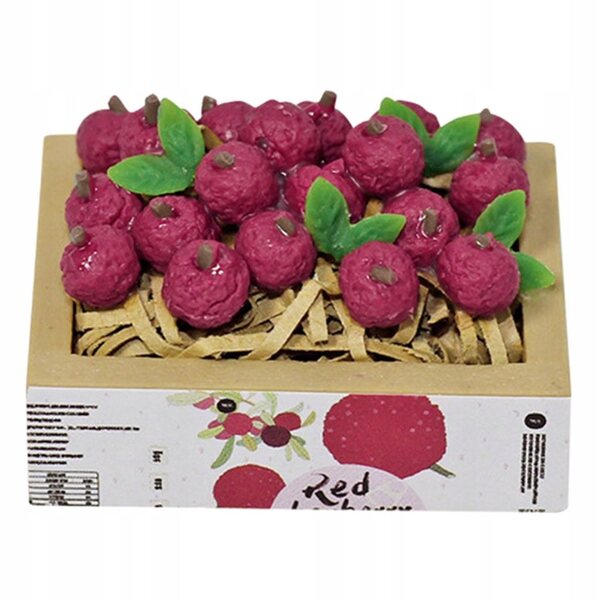 Miniatura Casa delle Bambole 1:12 Cesto Frutta Litchi in Resina con Arredamento