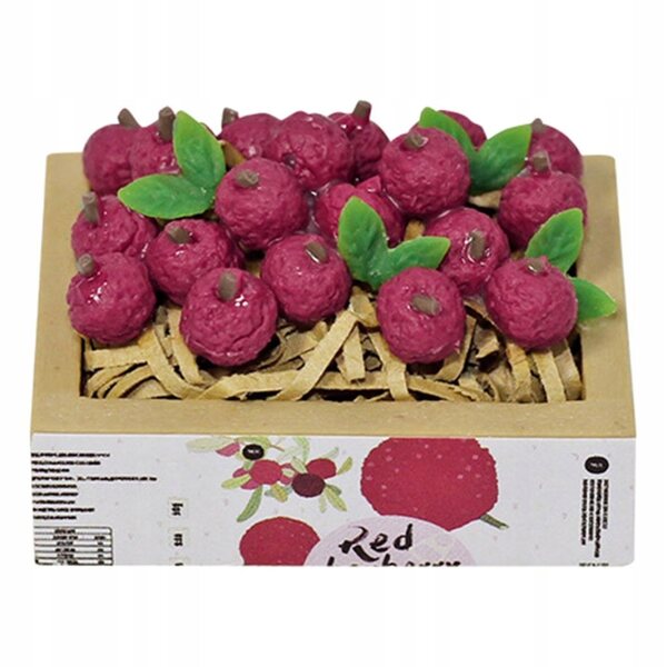 Poppenhuis miniatuur 1:12 Lychee fruitmand in hars met meubels
