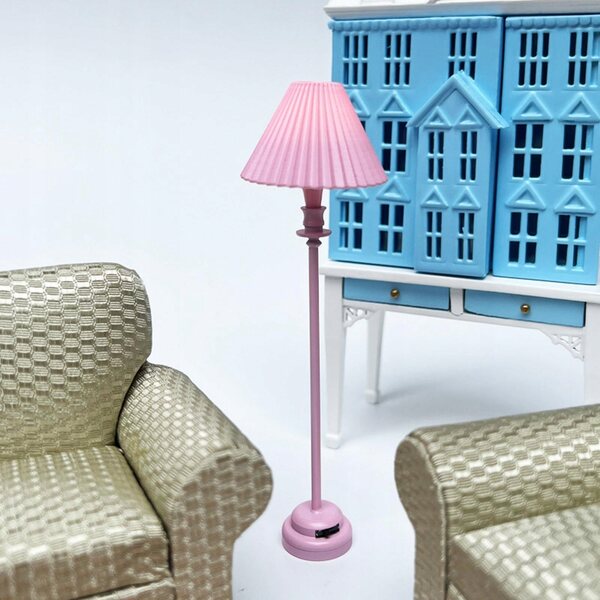 1:12 Miniatur-Stehlampe aus Metall für Vintage-Puppenhaus