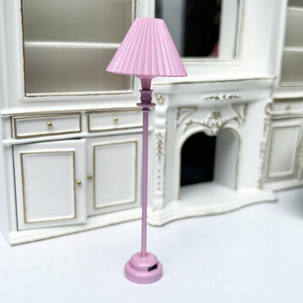 1:12 Miniatur-Stehlampe aus Metall für Vintage-Puppenhaus