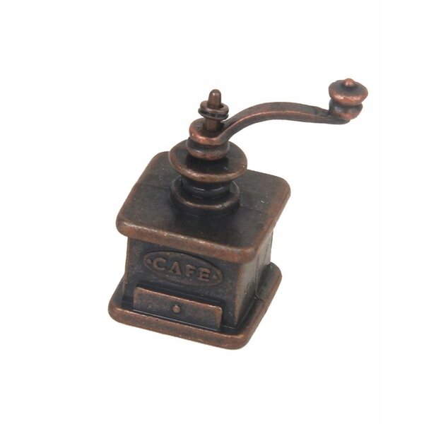 Miniatura casa delle bambole 1/12 vintage macinacaffè in bronzo antico