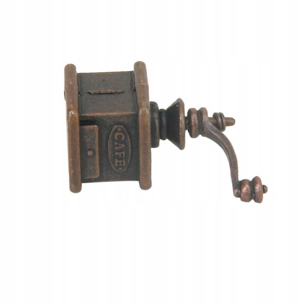 Miniatura casa delle bambole 1/12 vintage macinacaffè in bronzo antico