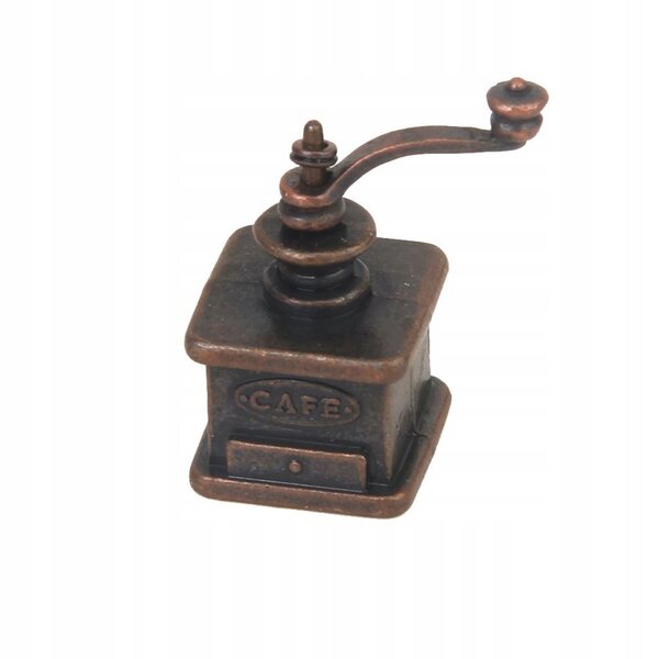 Miniatura casa delle bambole 1/12 vintage macinacaffè in bronzo antico