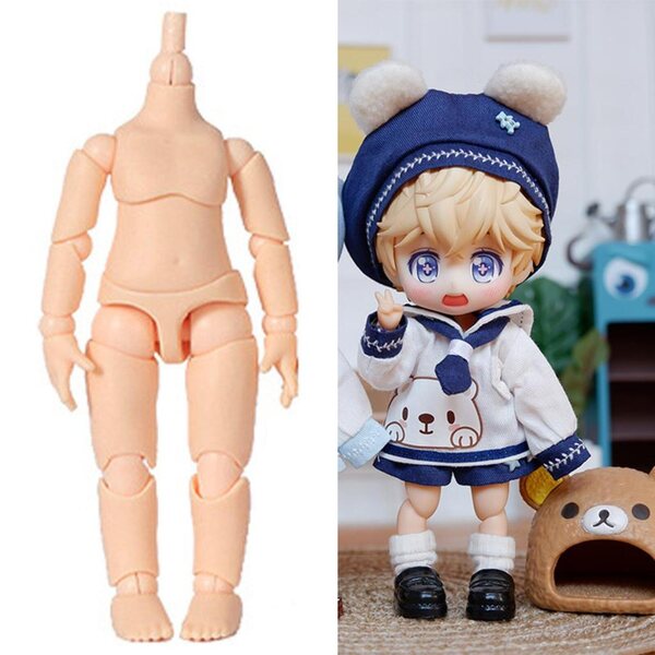 Corpo BJD mobile a 13 snodi per bambole OB11, accessorio PVC 9,5 cm