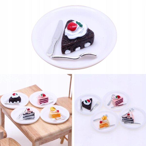 Set di accessori cucina per domani delle bambole con piatto e posate miniatura