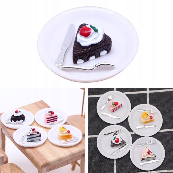 Set di accessori cucina per domani delle bambole con piatto e posate miniatura
