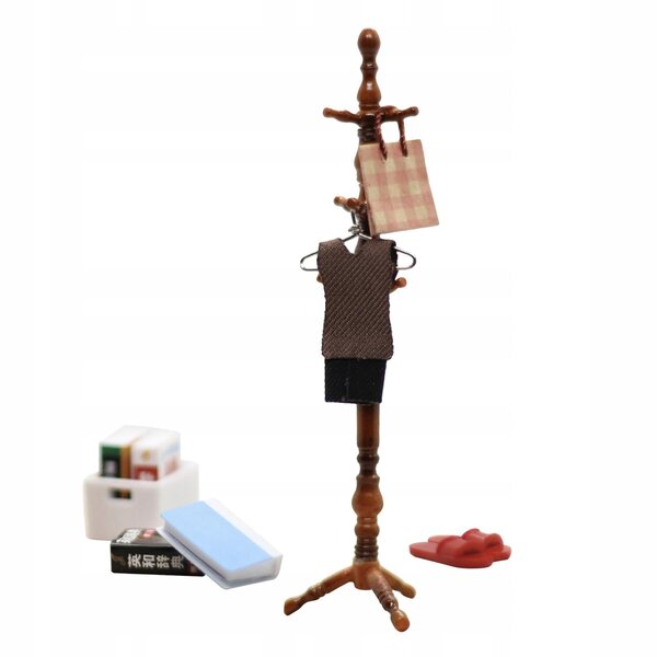 Miniatura Casa delle Bambole con Set Salotto e Appendiabiti in Legno Creativo