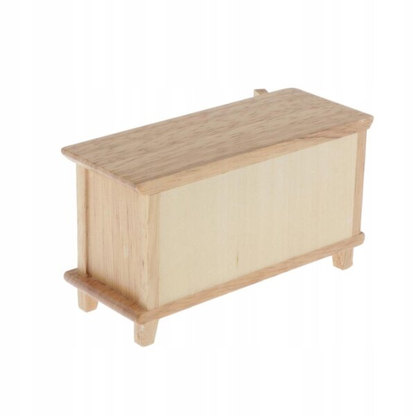 1:12 Puppenhaus Naturholz TV-Schrank Miniatur, traditionelles Design