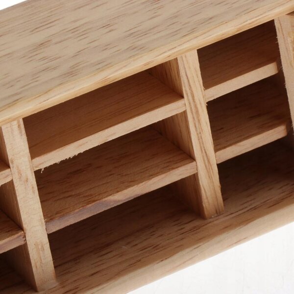 1:12 Puppenhaus Naturholz TV-Schrank Miniatur, traditionelles Design