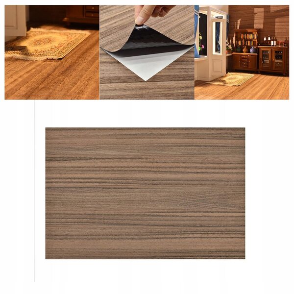 Dalla posa semplice: pavimento in legno adesivo per casa delle bambole 43x28 cm