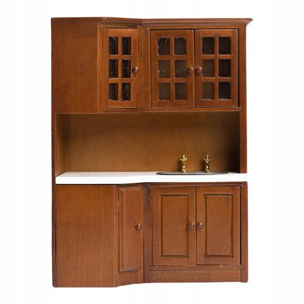 Miniatura armadietto in legno per casa delle bambole, arredo scala 1:12, colore marrone