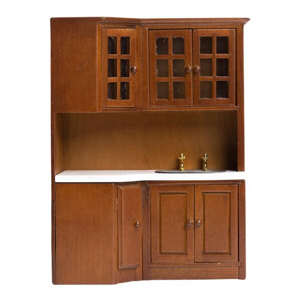 Miniatura armadietto in legno per casa delle bambole, arredo scala 1:12, colore marrone