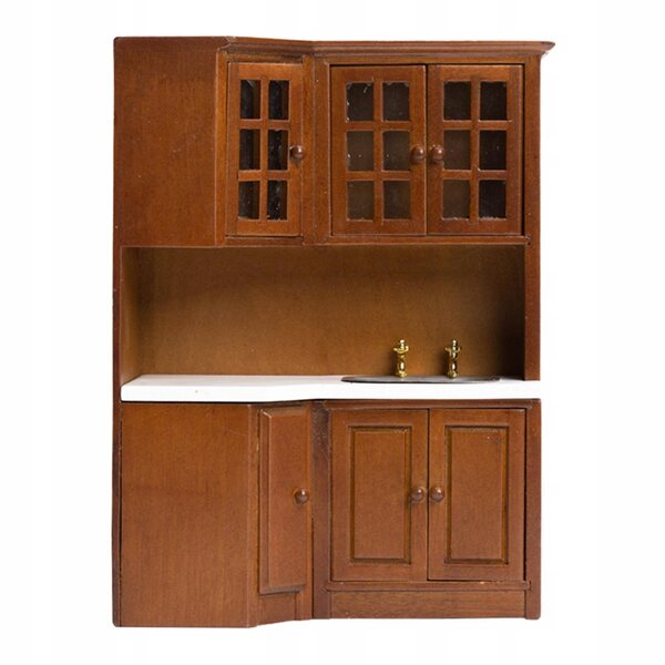 Miniatura armadietto in legno per casa delle bambole, arredo scala 1:12, colore marrone