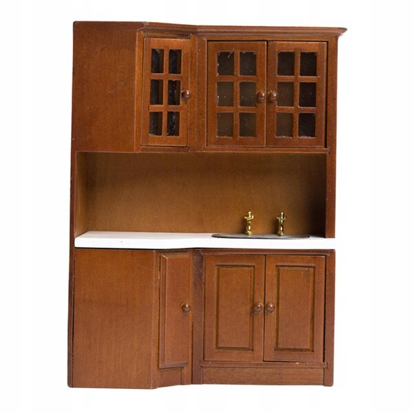 Miniatura armadietto in legno per casa delle bambole, arredo scala 1:12, colore marrone