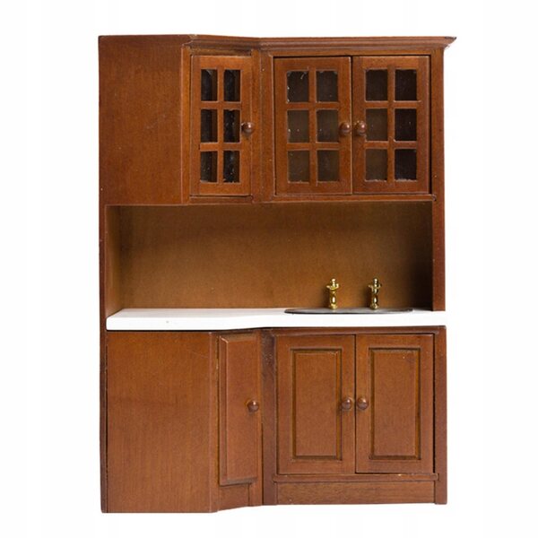 Miniatura armadietto in legno per casa delle bambole, arredo scala 1:12, colore marrone