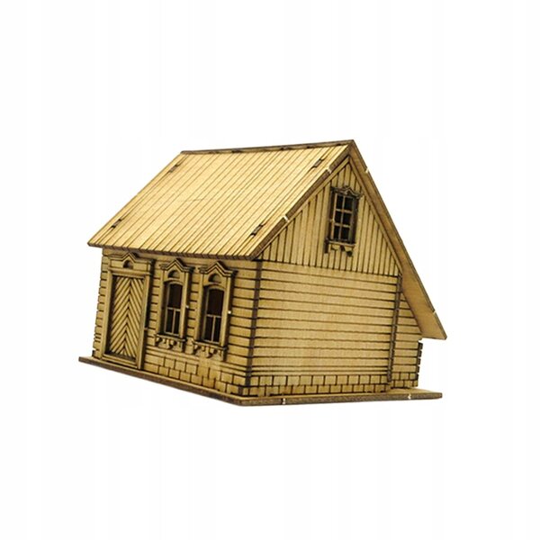 1:72 Holzmodell eines europäischen Hauses zum Bauen – 3D-Puzzle für Erwachsene