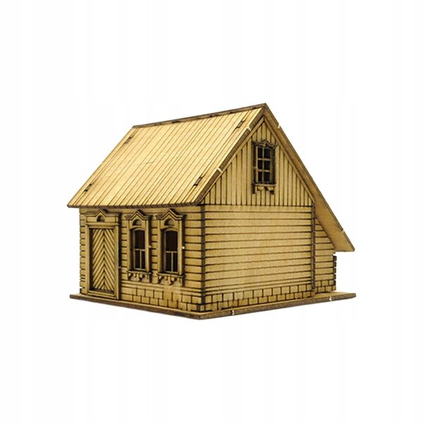 1:72 Holzmodell eines europäischen Hauses zum Bauen – 3D-Puzzle für Erwachsene