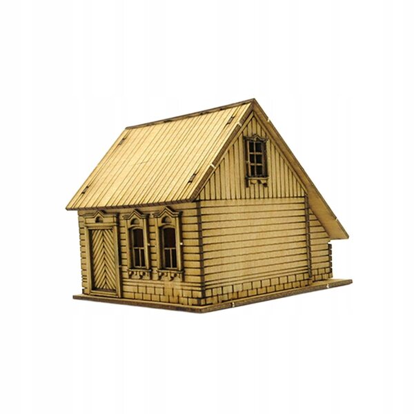 1:72 Holzmodell eines europäischen Hauses zum Bauen – 3D-Puzzle für Erwachsene