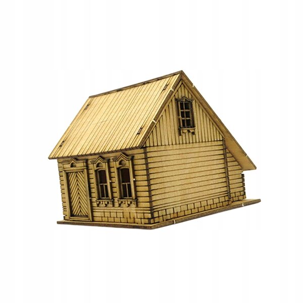 1:72 Holzmodell eines europäischen Hauses zum Bauen – 3D-Puzzle für Erwachsene