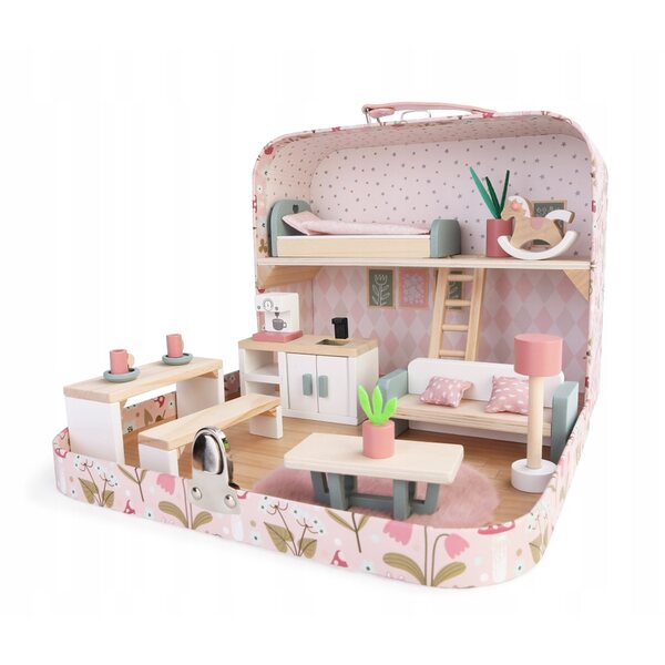 2Kids Toys Puppenhaus im Koffer – Küche, tragbar, mit Zubehör
