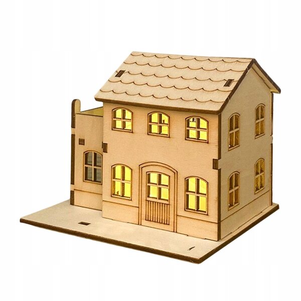 Decorazione natalizia in legno fai-da-te con luci a batteria 9,8x7,5x9,3 cm