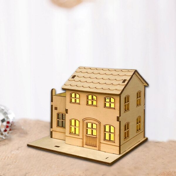 Decorazione natalizia in legno fai-da-te con luci a batteria 9,8x7,5x9,3 cm