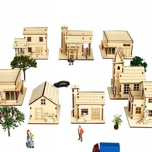 Decorazione natalizia in legno fai-da-te con luci a batteria 9,8x7,5x9,3 cm
