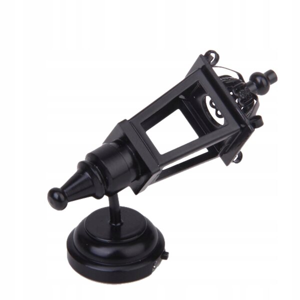 Lampe LED miniature en métal noir pour maison de poupées à l'échelle 1:12
