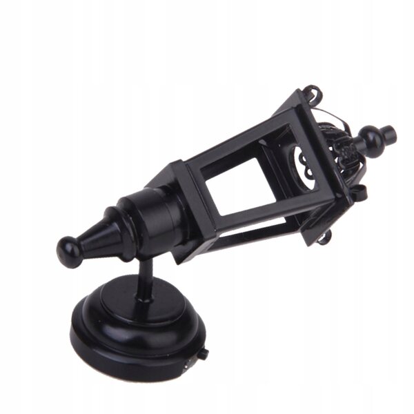Lampe LED miniature en métal noir pour maison de poupées à l'échelle 1:12