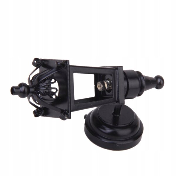 Lampe LED miniature en métal noir pour maison de poupées à l'échelle 1:12