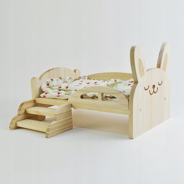 Lit miniature en bois à l'échelle 1:6 pour poupées de 30 cm, décoration maison de poupée