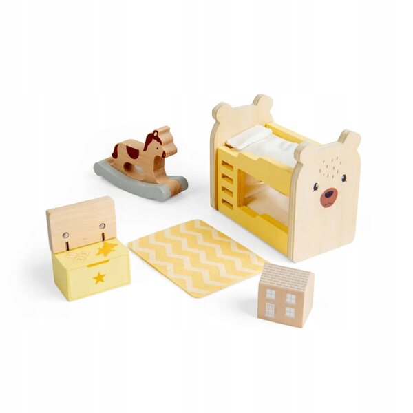 BigJigs Toys Holzmöbel-Set für Puppenhaus – Kinderzimmer