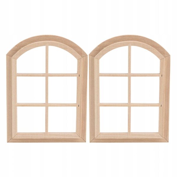 Lot de 2 fenêtres en bois 1:12 pour maisons de poupées, sûres et résistantes