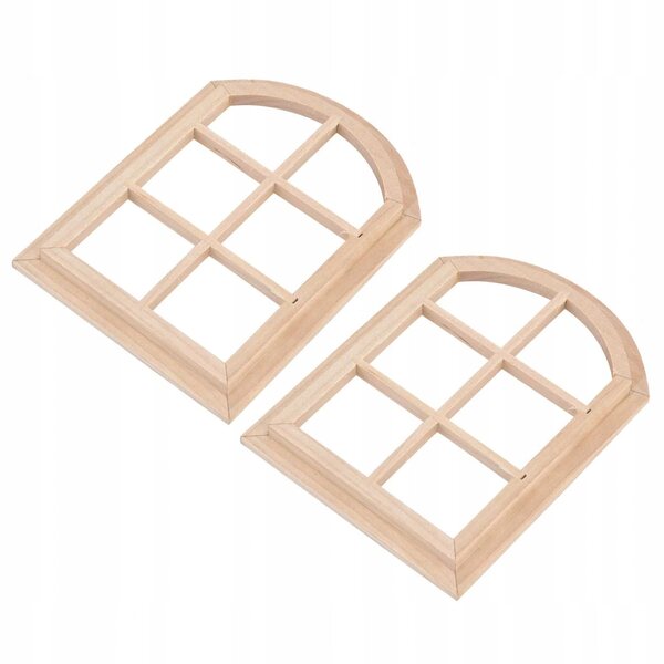 Lot de 2 fenêtres en bois 1:12 pour maisons de poupées, sûres et résistantes
