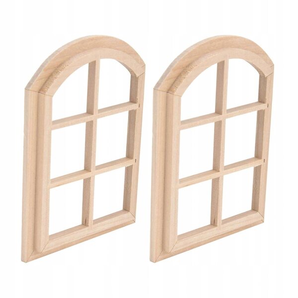 Lot de 2 fenêtres en bois 1:12 pour maisons de poupées, sûres et résistantes