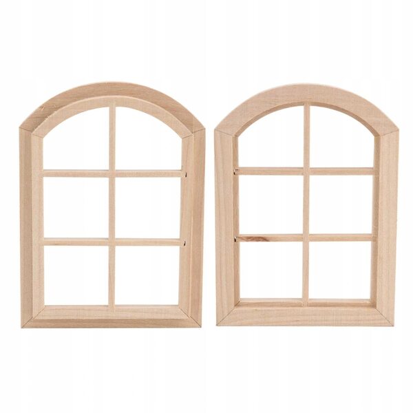 Lot de 2 fenêtres en bois 1:12 pour maisons de poupées, sûres et résistantes
