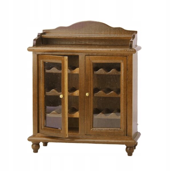 Miniatura Mobile in Legno per Casa delle Bambole 1:12 – Armadietto per Vino Noce