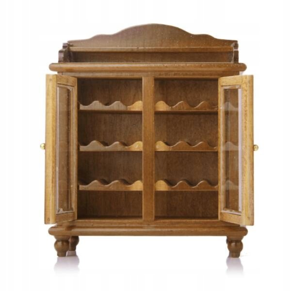 Miniatura Mobile in Legno per Casa delle Bambole 1:12 – Armadietto per Vino Noce