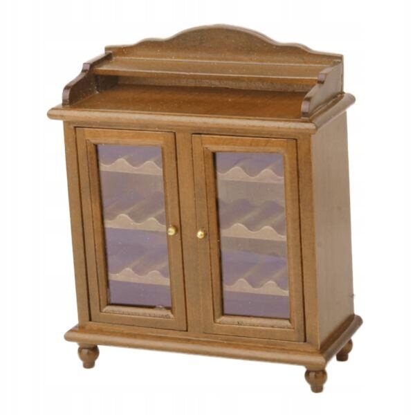 Miniatura Mobile in Legno per Casa delle Bambole 1:12 – Armadietto per Vino Noce