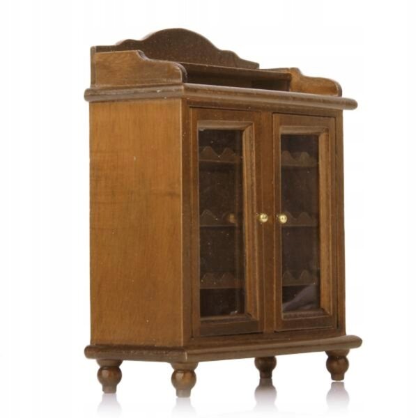 Miniatura Mobile in Legno per Casa delle Bambole 1:12 – Armadietto per Vino Noce
